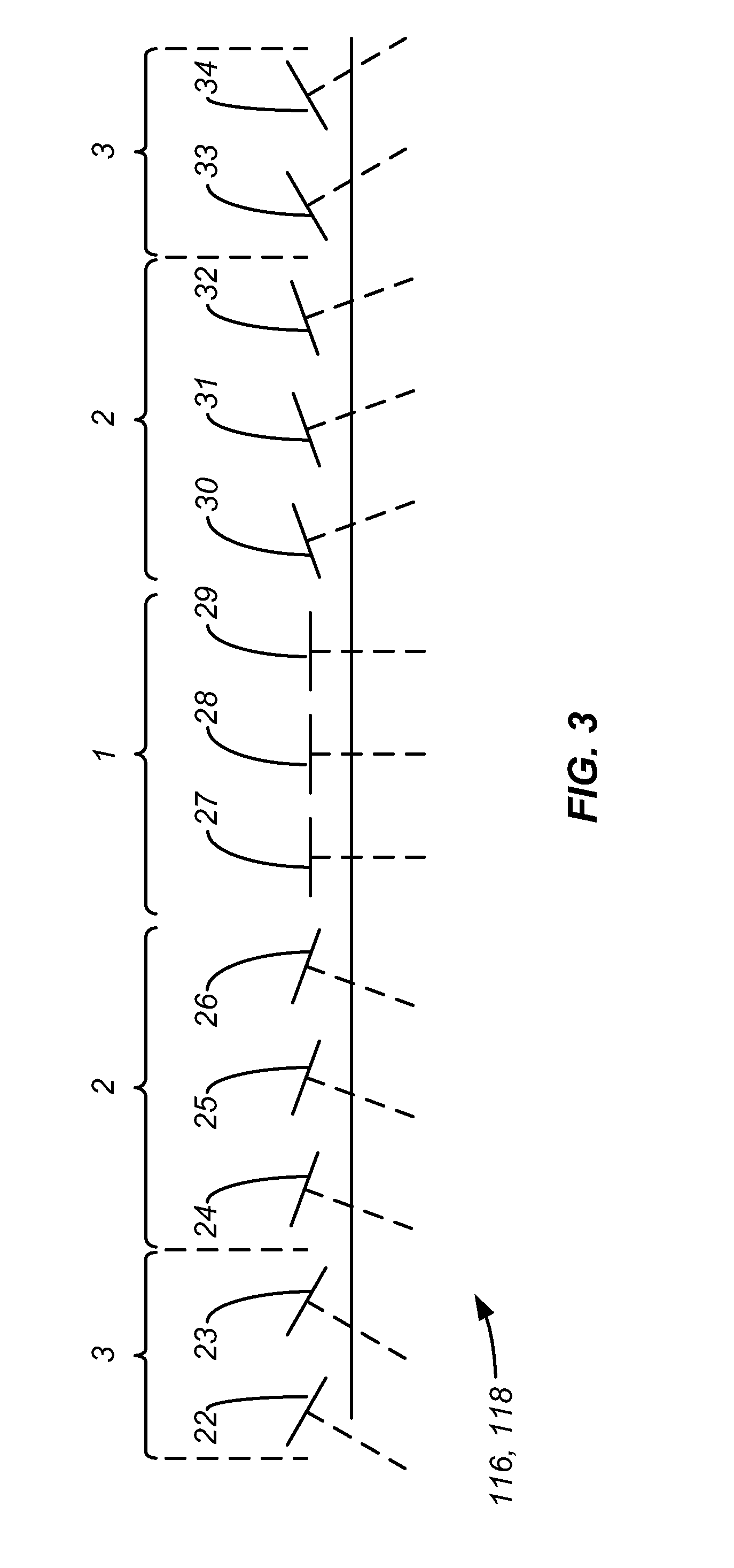 Array of graduated pre-tilted MEMS mirrors