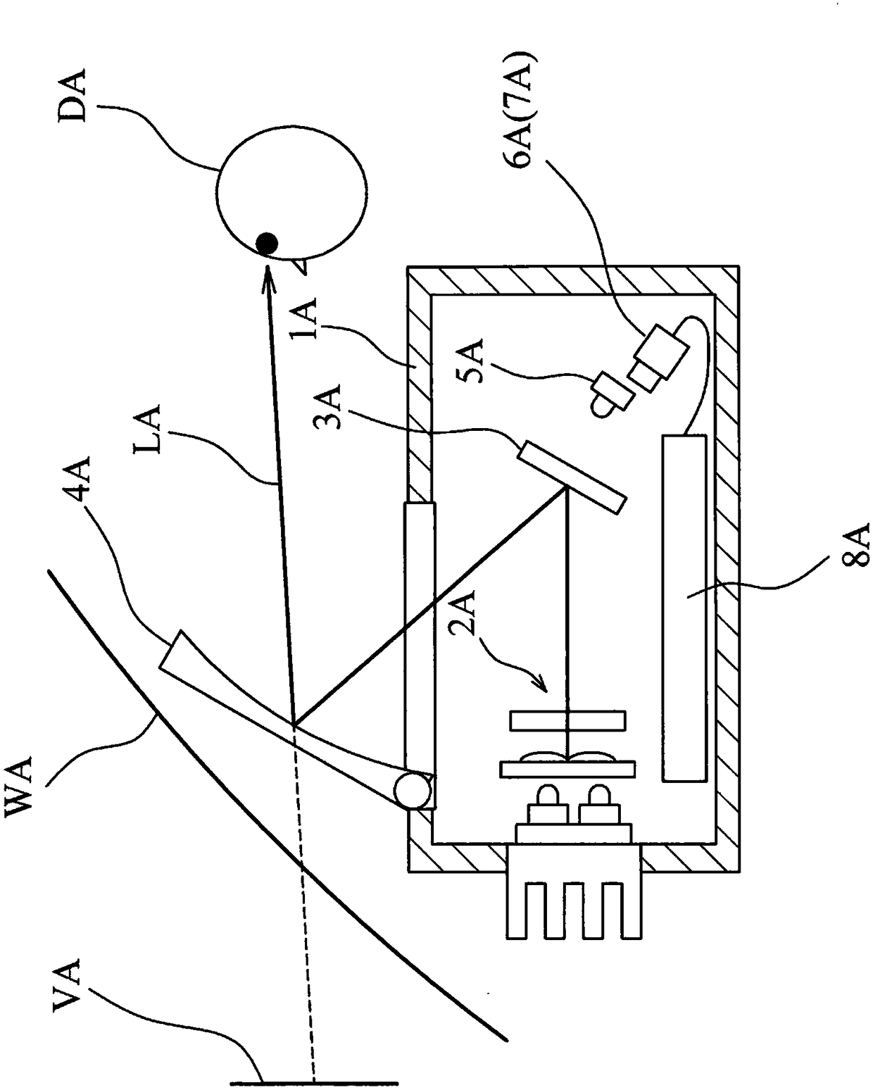 Head-up display device for remote image displaying