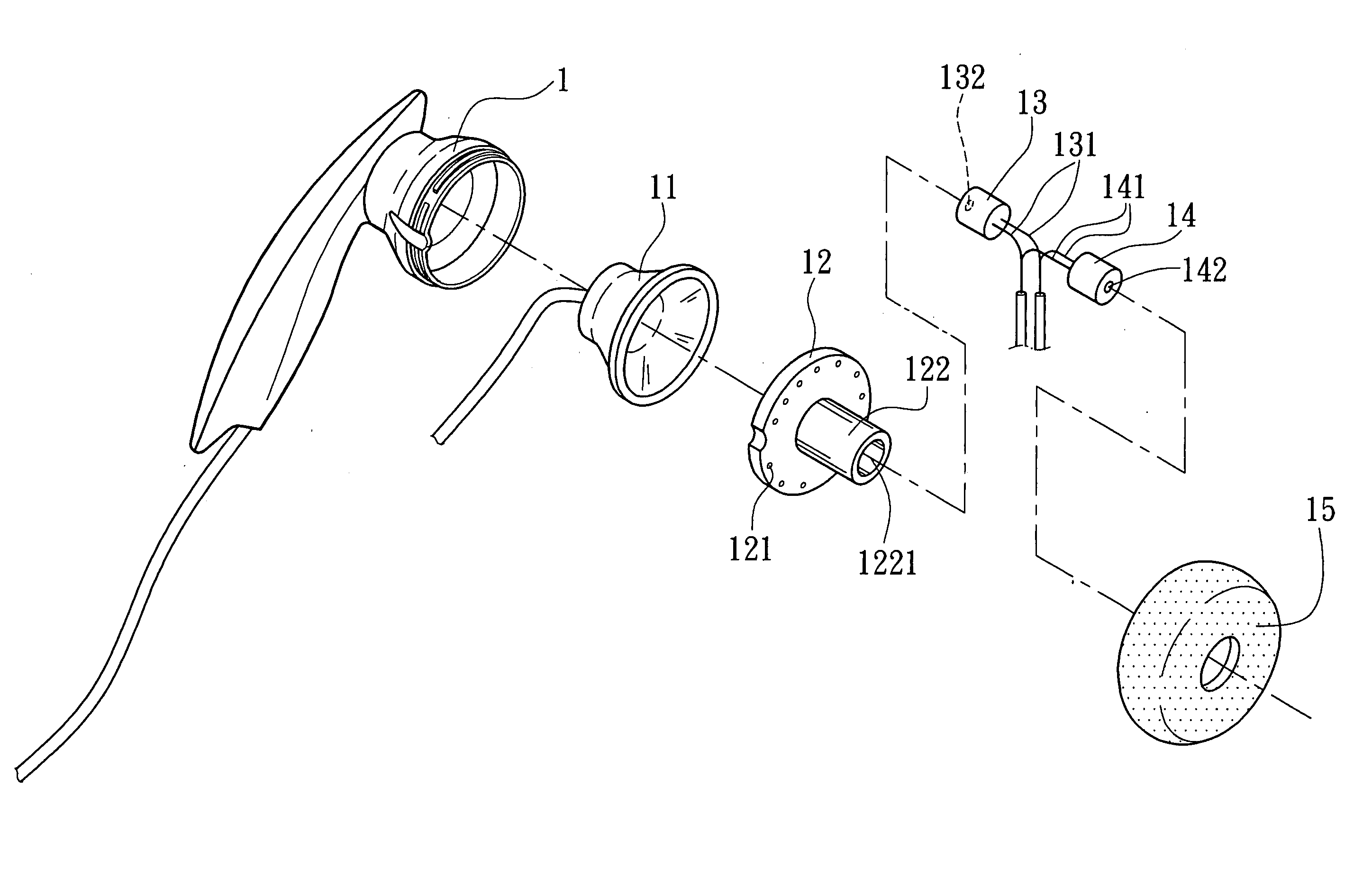 Interference-free transmitting receiving earset