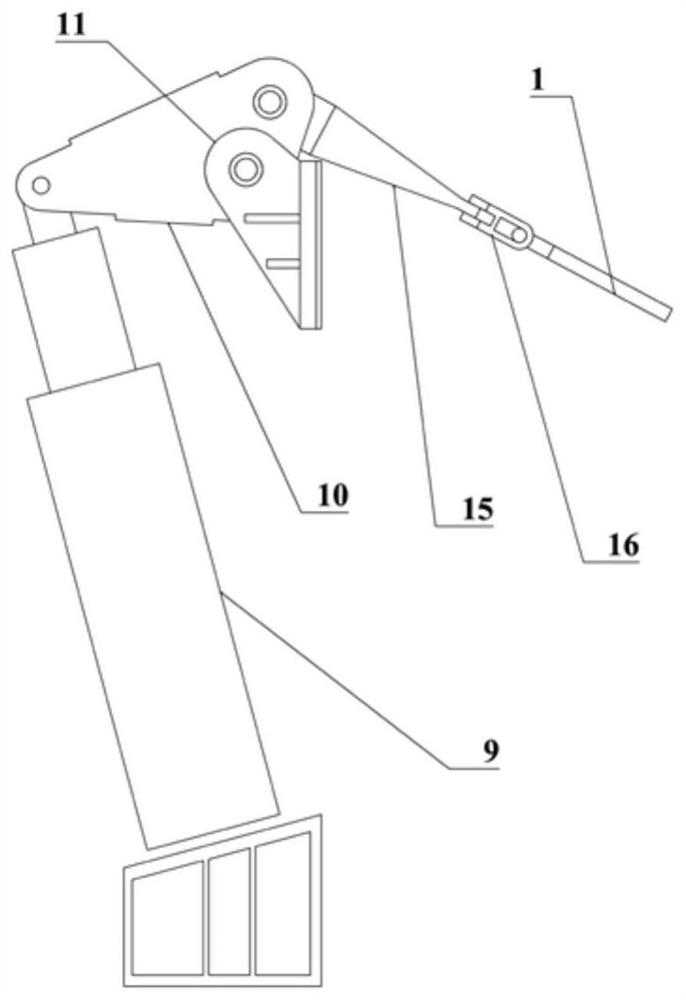 Fatigue test device and test method for main force transmission structure of landing gear ejection