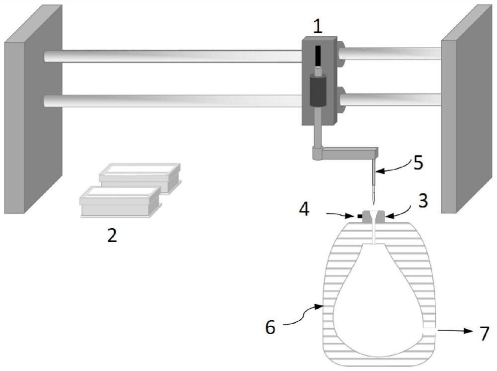 Liquid phase mass spectrum sampling and electrospray combined device