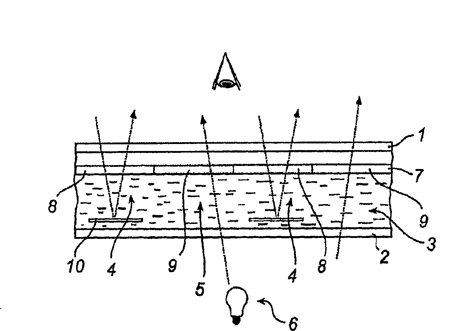 Transflective liquid crystal display with patterned optical layer