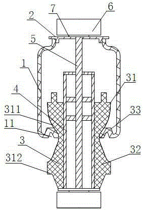 Piston type rubber air suspension assembly for vibration reduction of vehicle cab