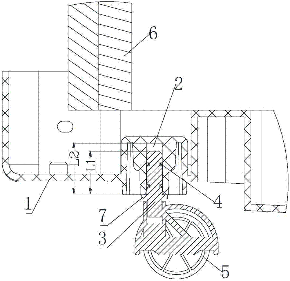 Castor installation structure and movable air conditioner