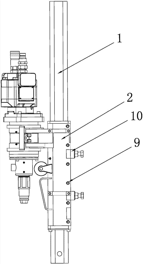 Power head guiding rail structure of drilling machine