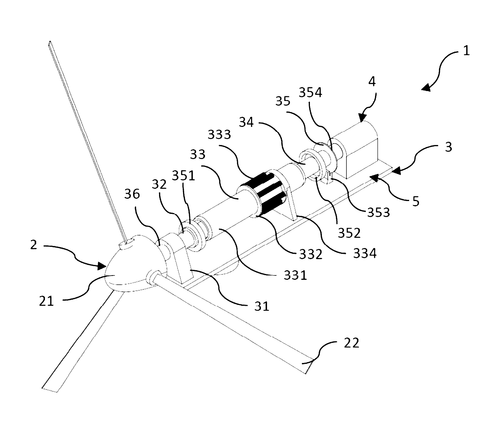 Device for controlling torque output of wind turbine blades