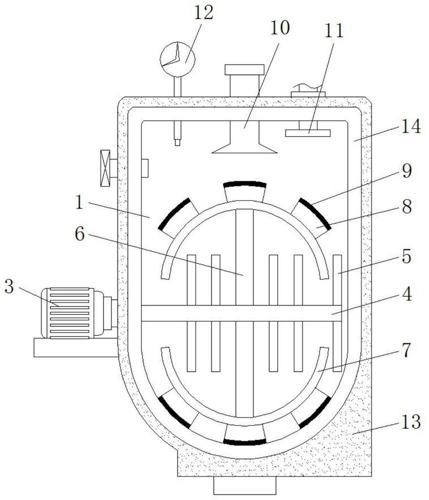 Mixing and sterilizing device in florfenicol powder production process