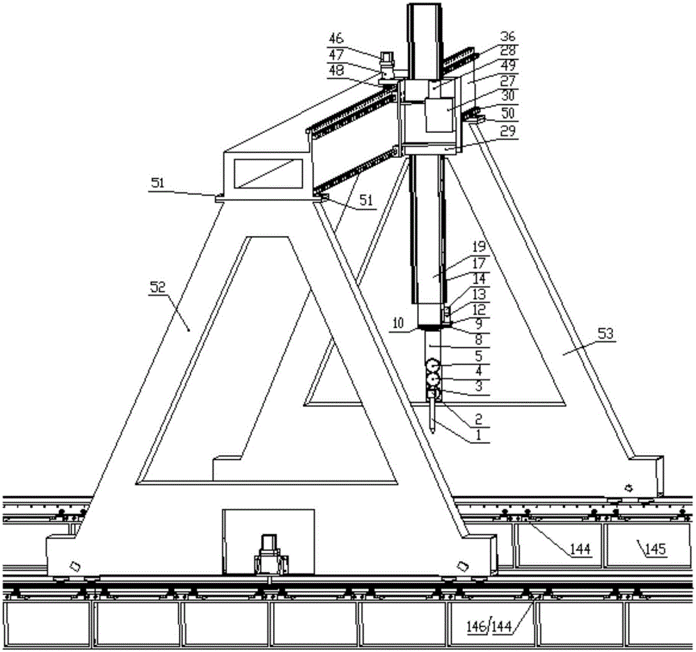 Multifunctional five-axis gantry type integrated welding robot