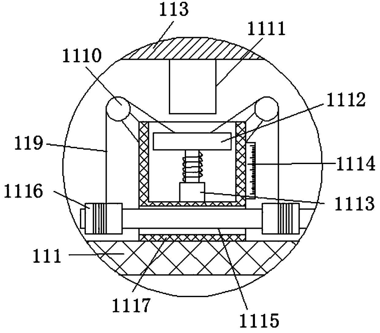 Adjustable grinding size grinding device for building materials