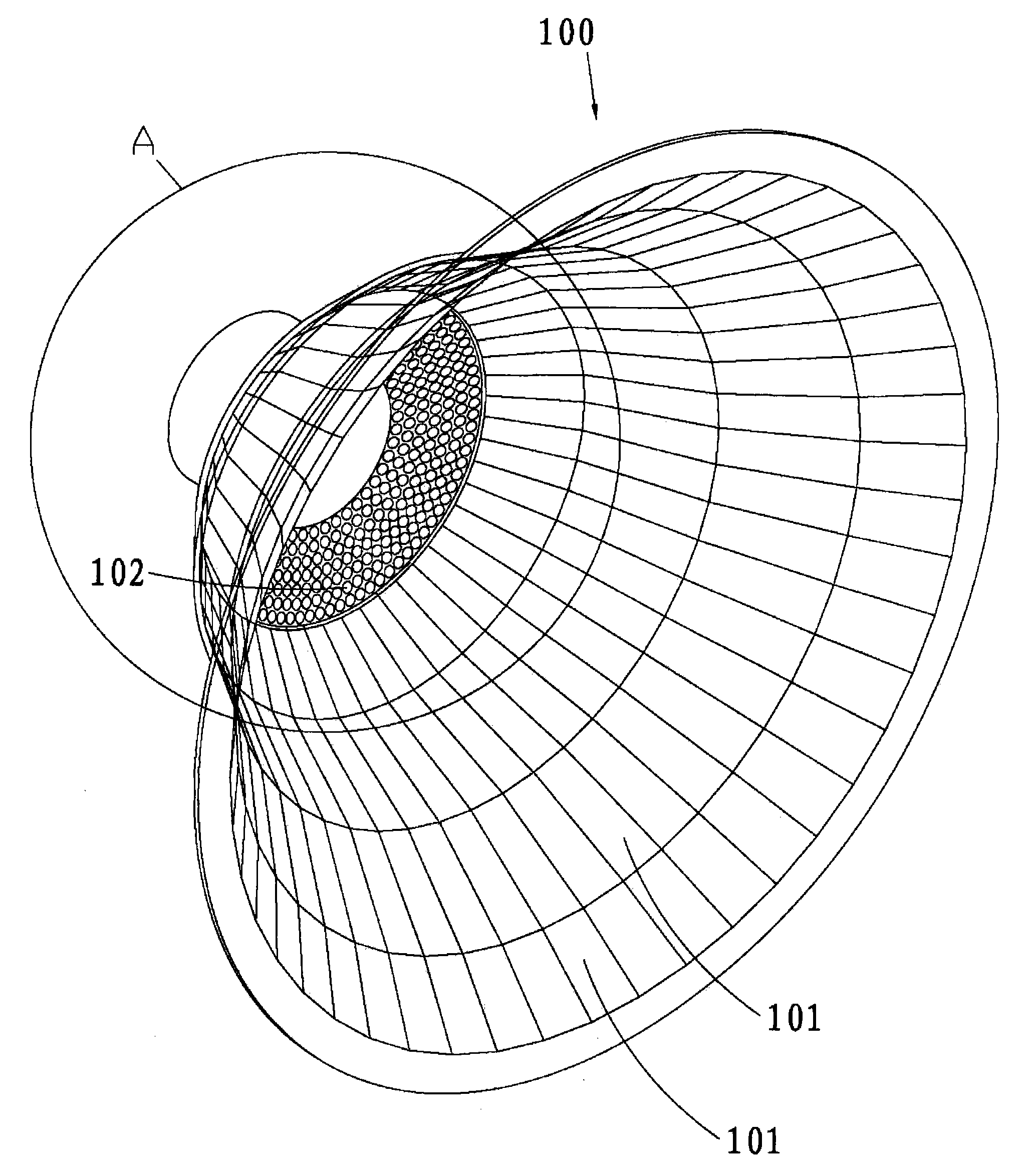 Reflecting cup and lamp comprising same