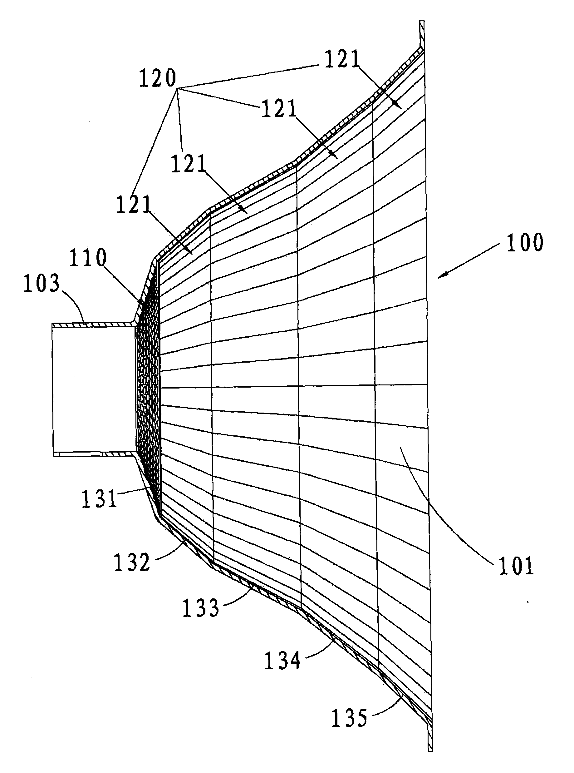 Reflecting cup and lamp comprising same