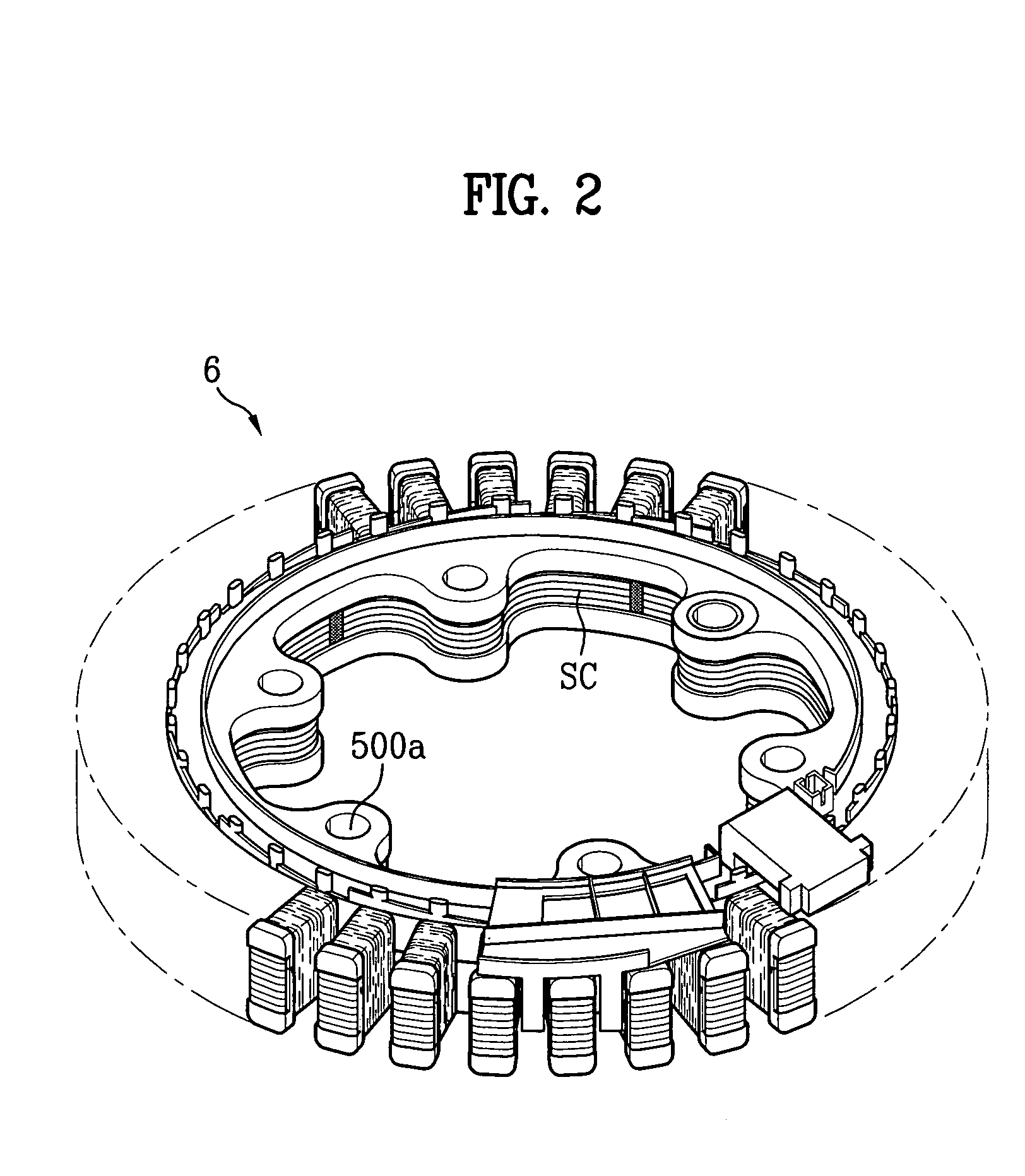 Stator of outer rotor type motor for drum type washing machine