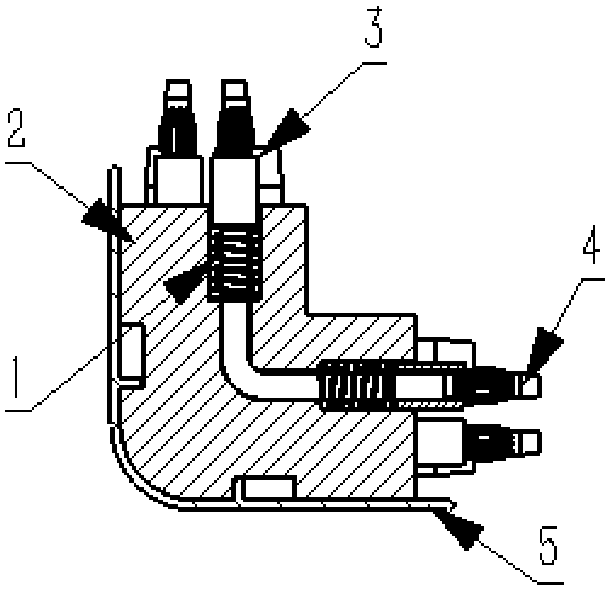 Apparatus used for arranging and realizing circuit right angle switching in electric power rail