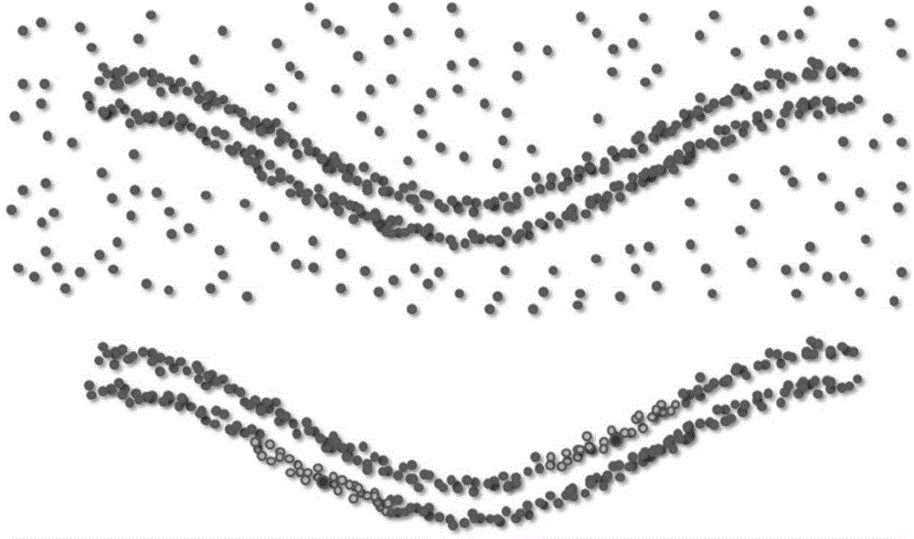 Method for thinning thick point-cloud on basis of feature sensitive projection operator