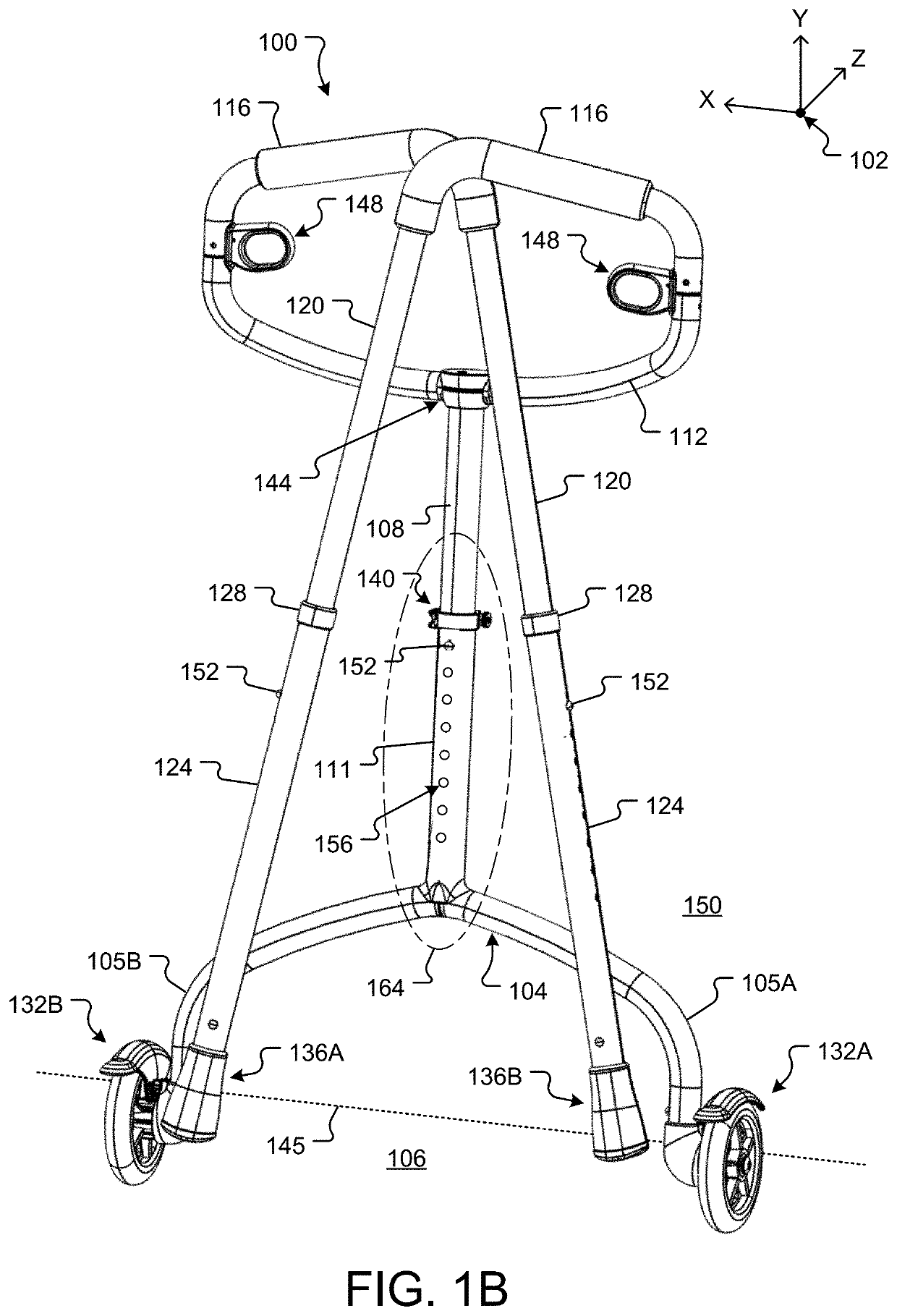 Foldable walking frame with ergonomic adjustment features