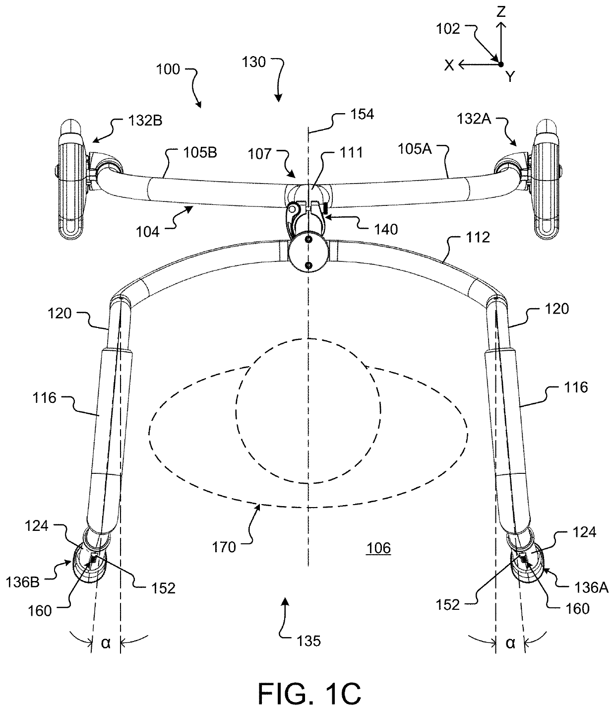 Foldable walking frame with ergonomic adjustment features