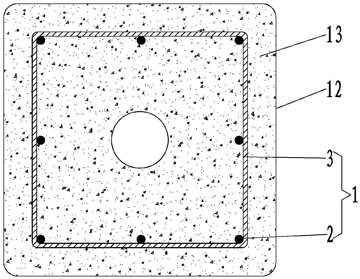 Prefabricated component, connecting structure of prefabricated component and bearing platform and machining method of prefabricated component