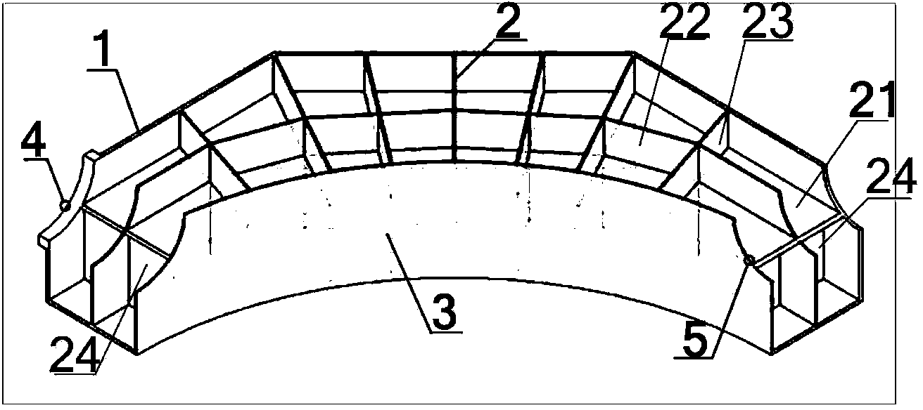 Design method of large caliber optics telescope four way structure and obtained four way structure