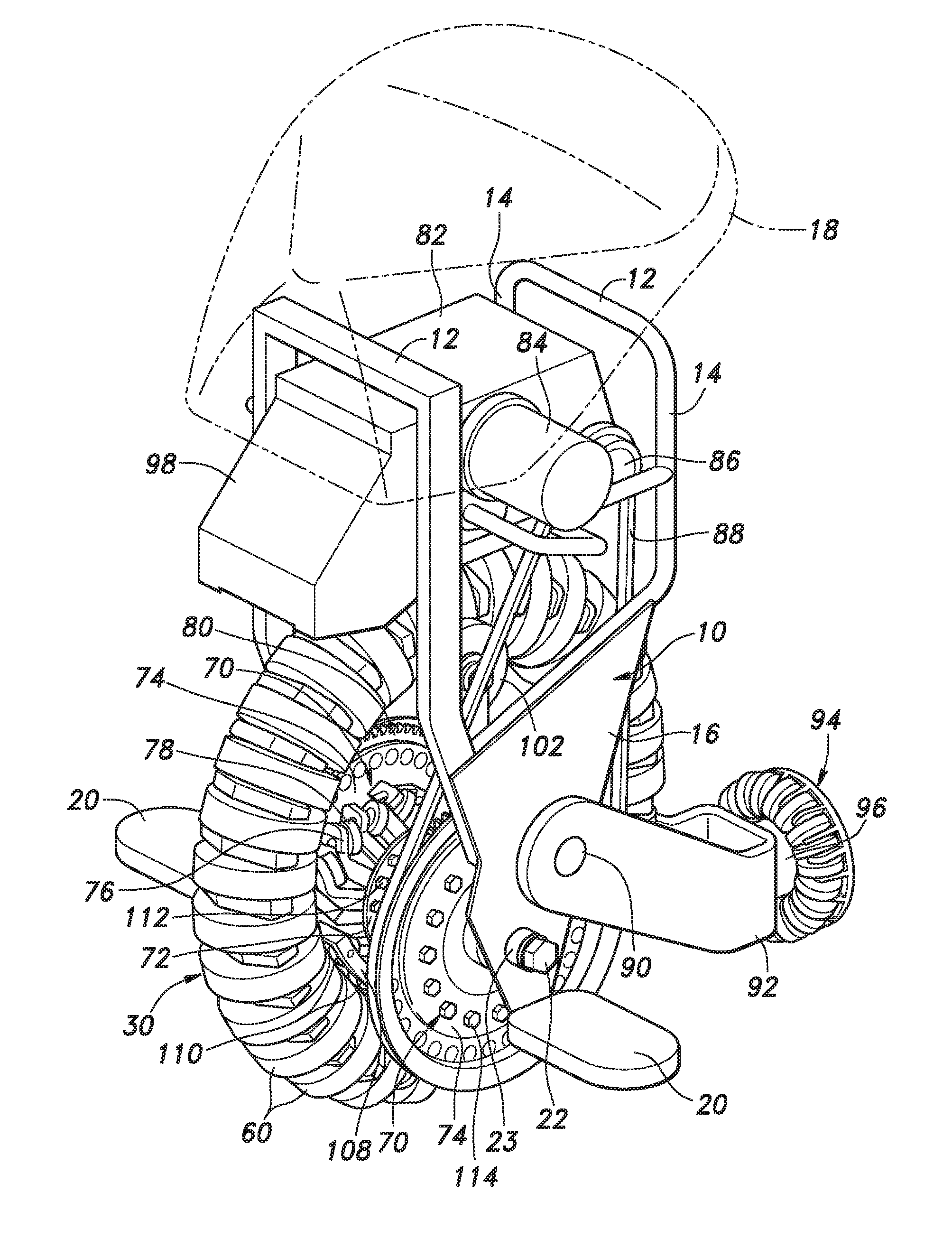 Frictional propulsion device and omni-directional vehicle