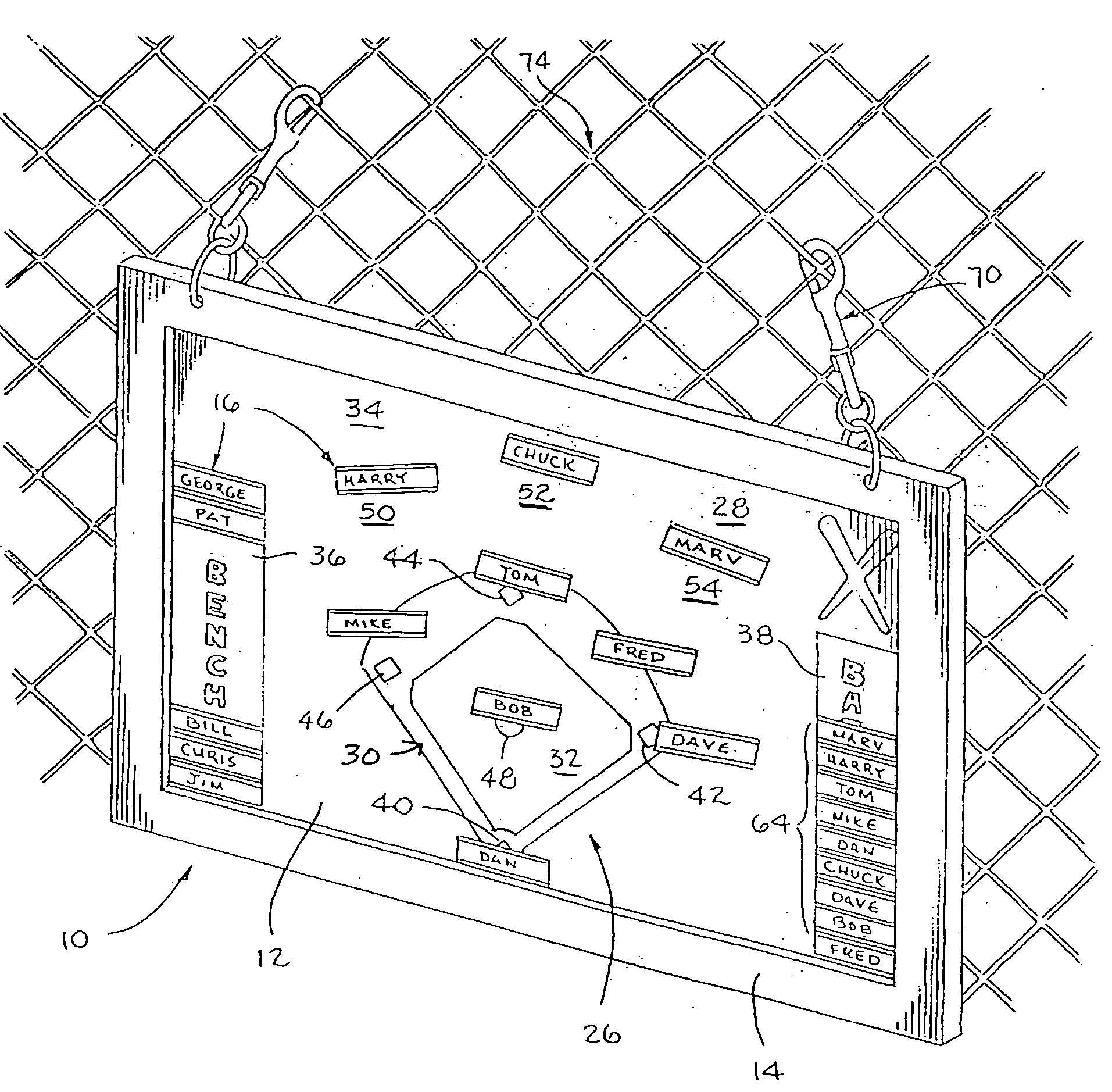 Baseball team play organizer