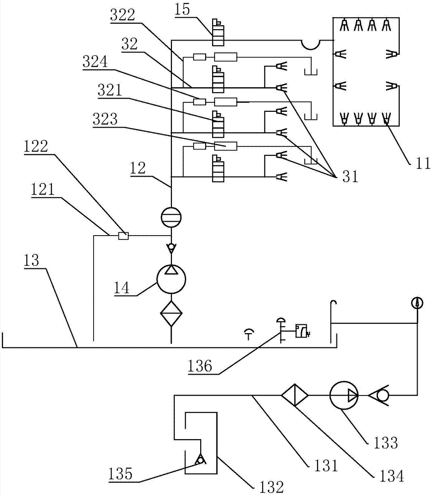 Intelligent spraying dedusting system provided with funnel and used for loading and unloading machine