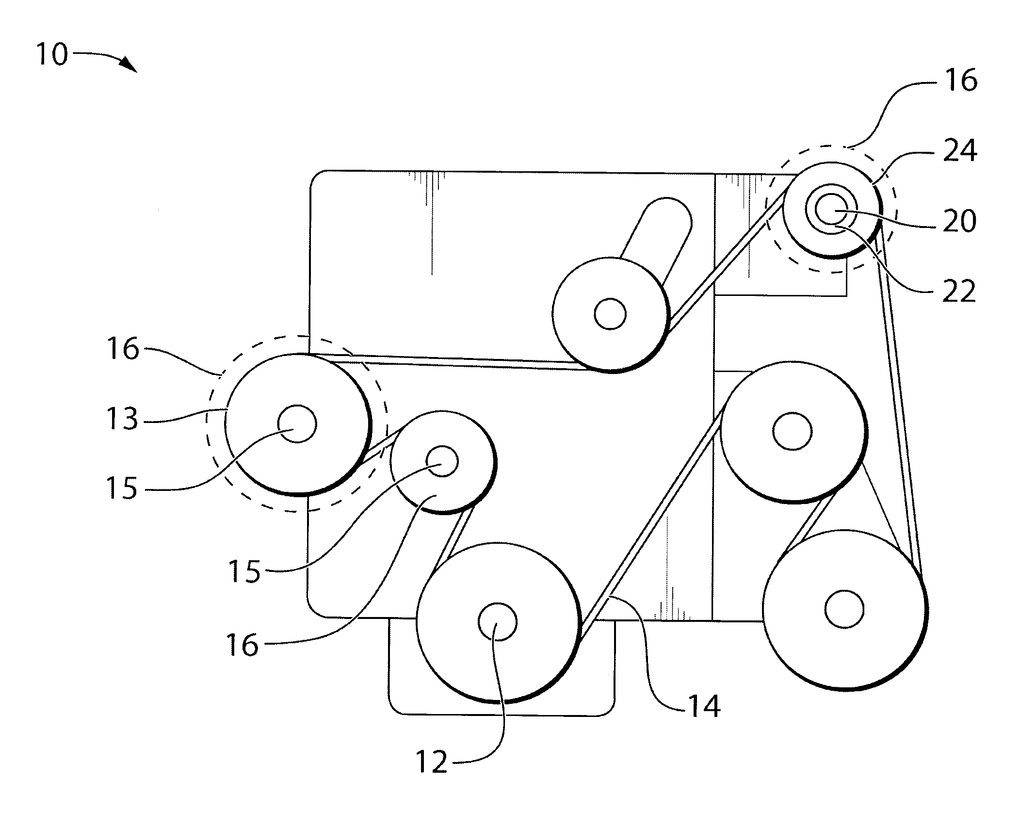 Decoupler assembly having limited overrunning capability