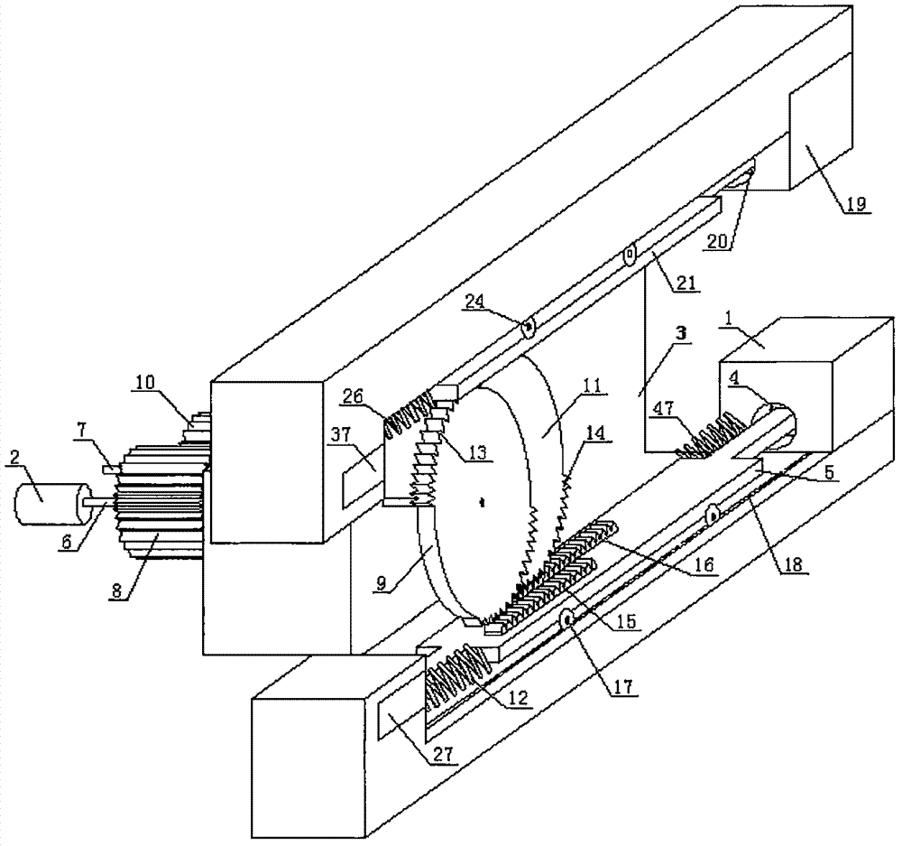 Push-rod double-oscillating-tooth efficient lubricating transmission parallel double-cylinder internal combustion engine