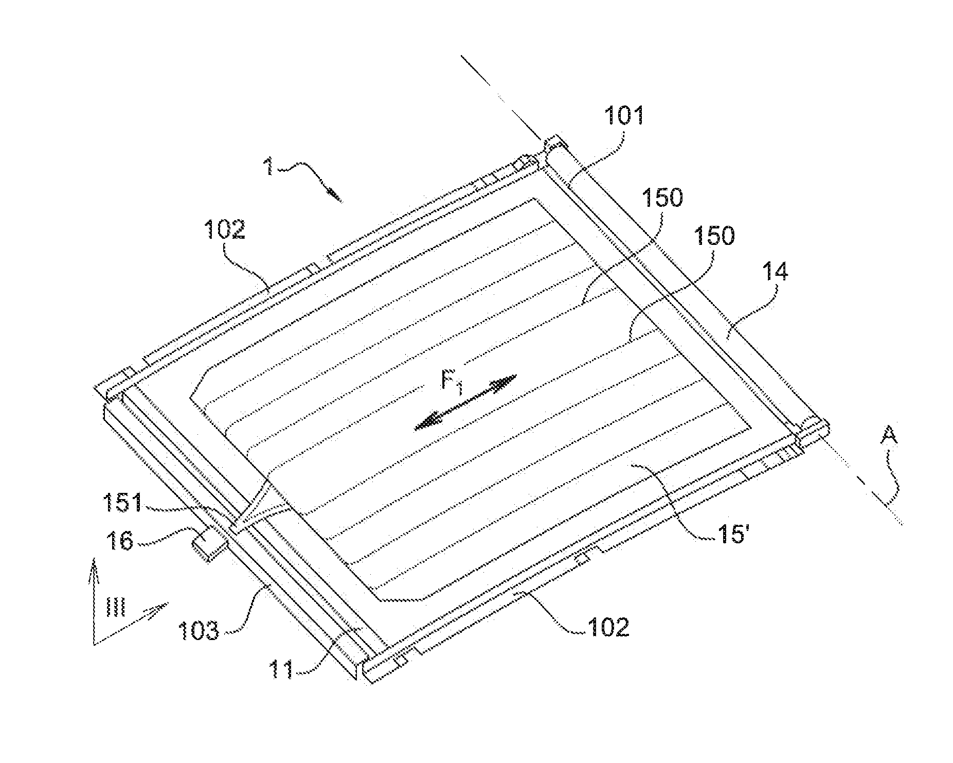 Covering device with a light source