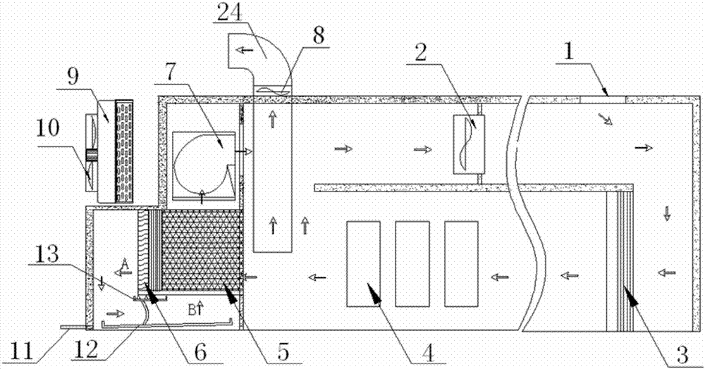 Tunnel drying system and drying method