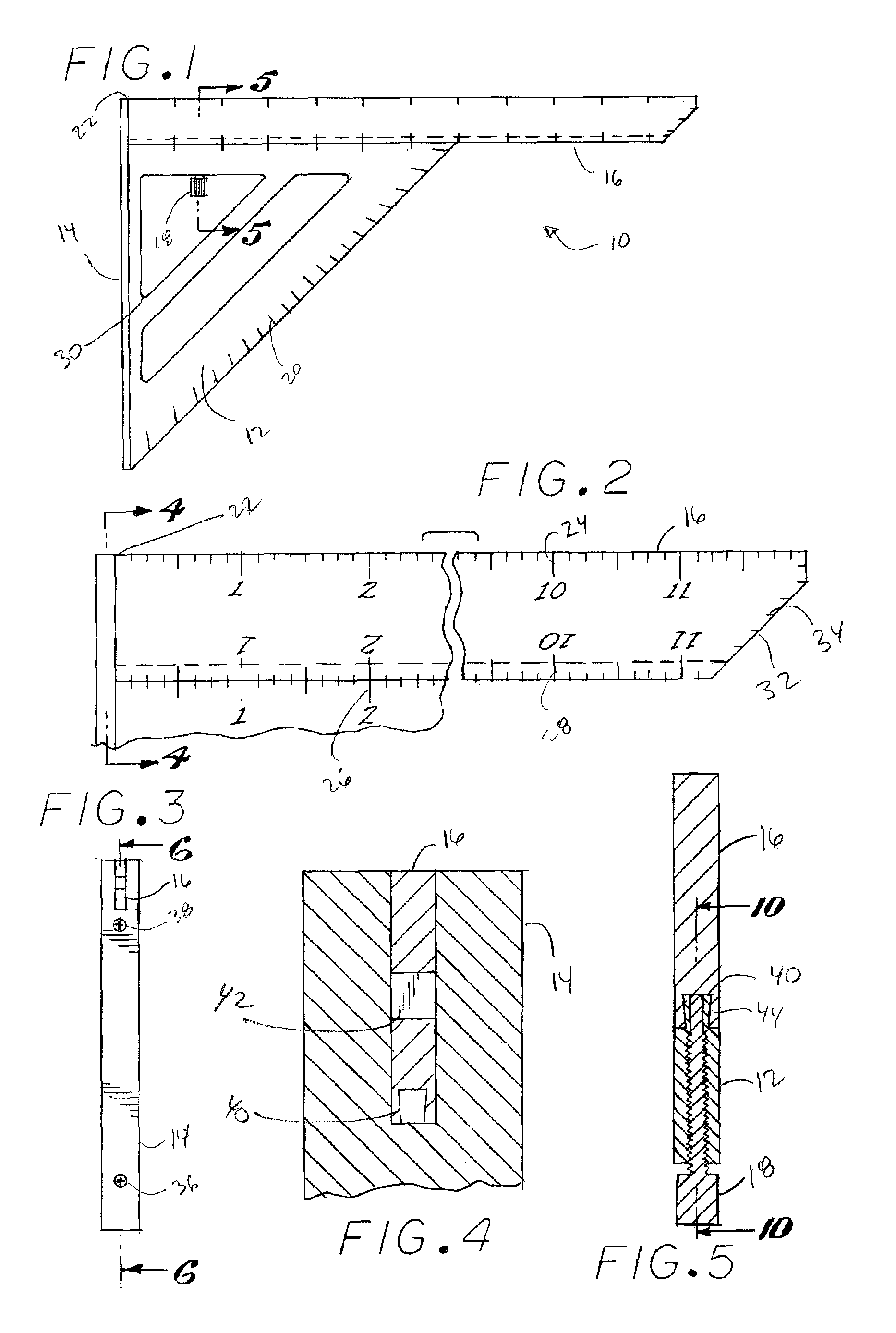 Sliding ruler square