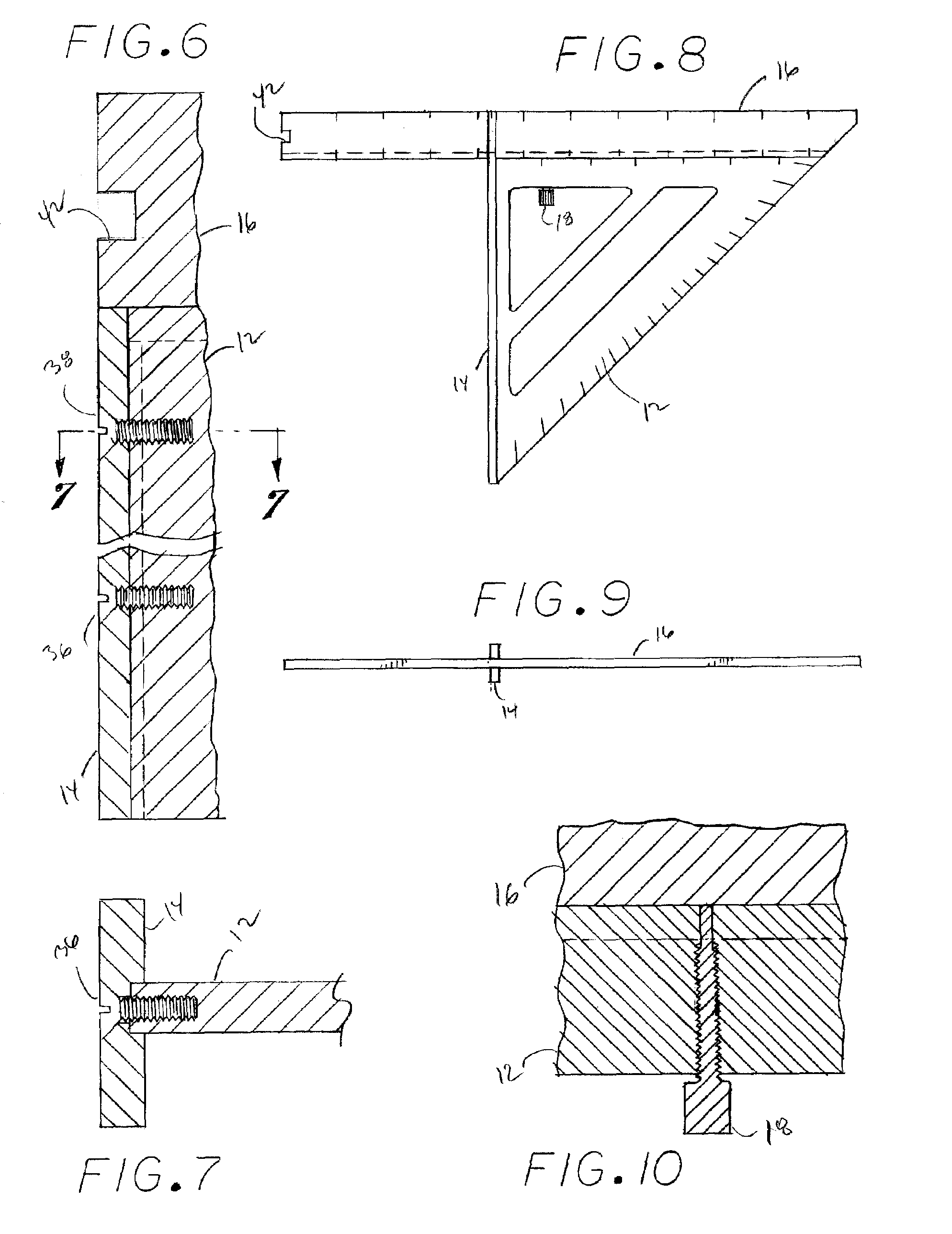 Sliding ruler square