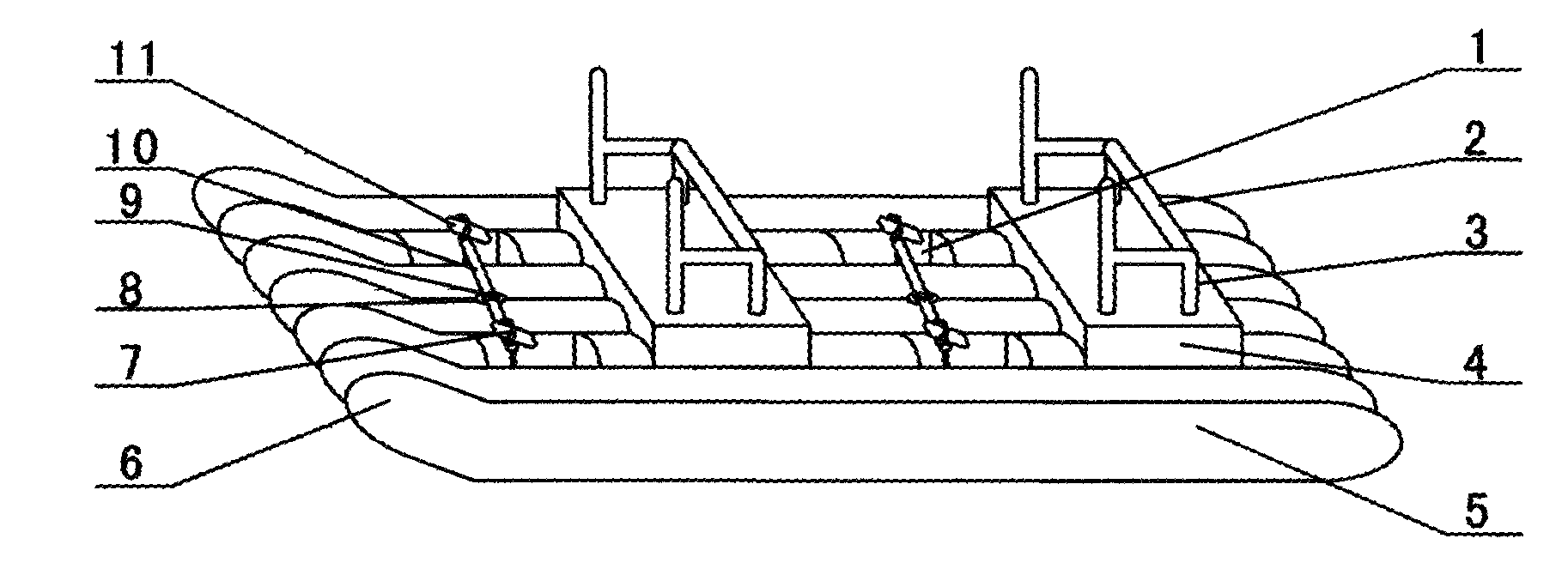 Pedaled hovercraft supplied with power by paddling webs