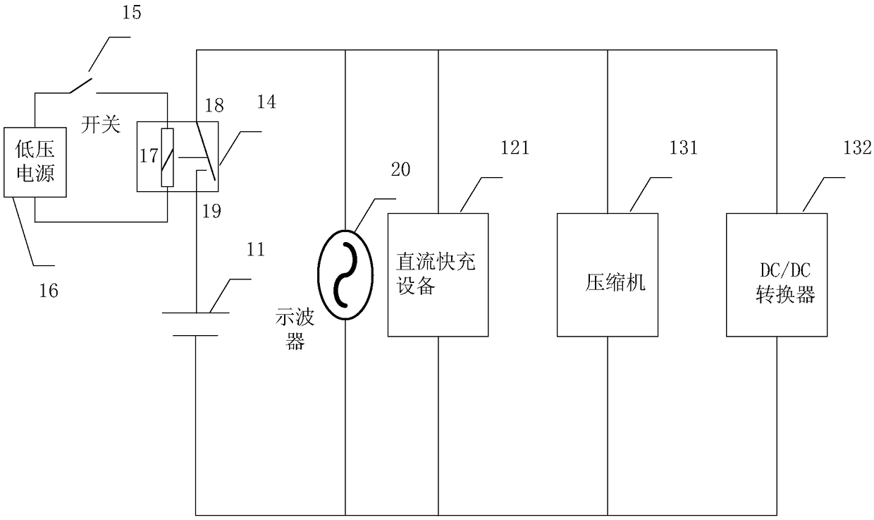 High voltage load dump test system and test method for electric vehicle