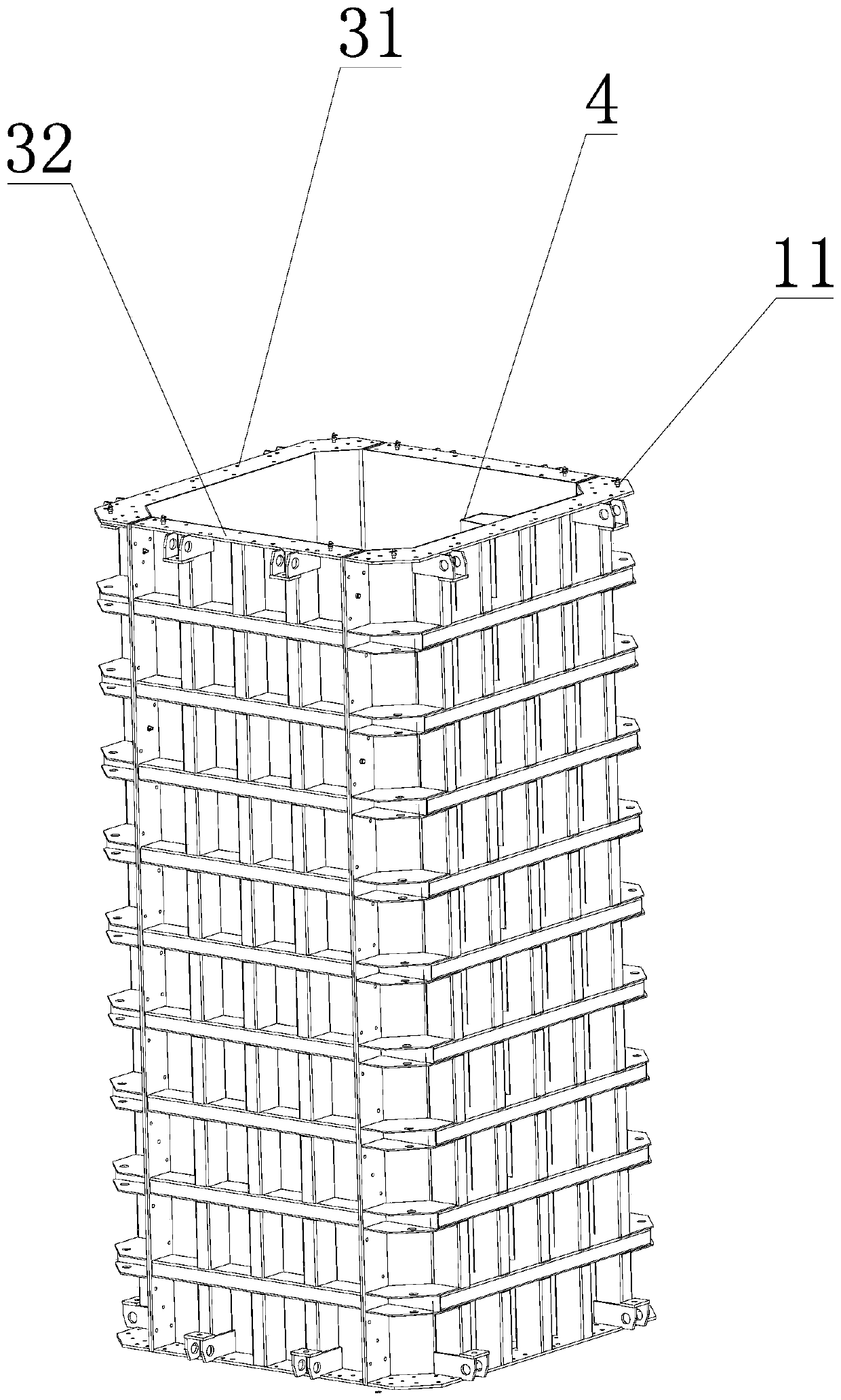 Modular mold for prefabricated upright post pouring