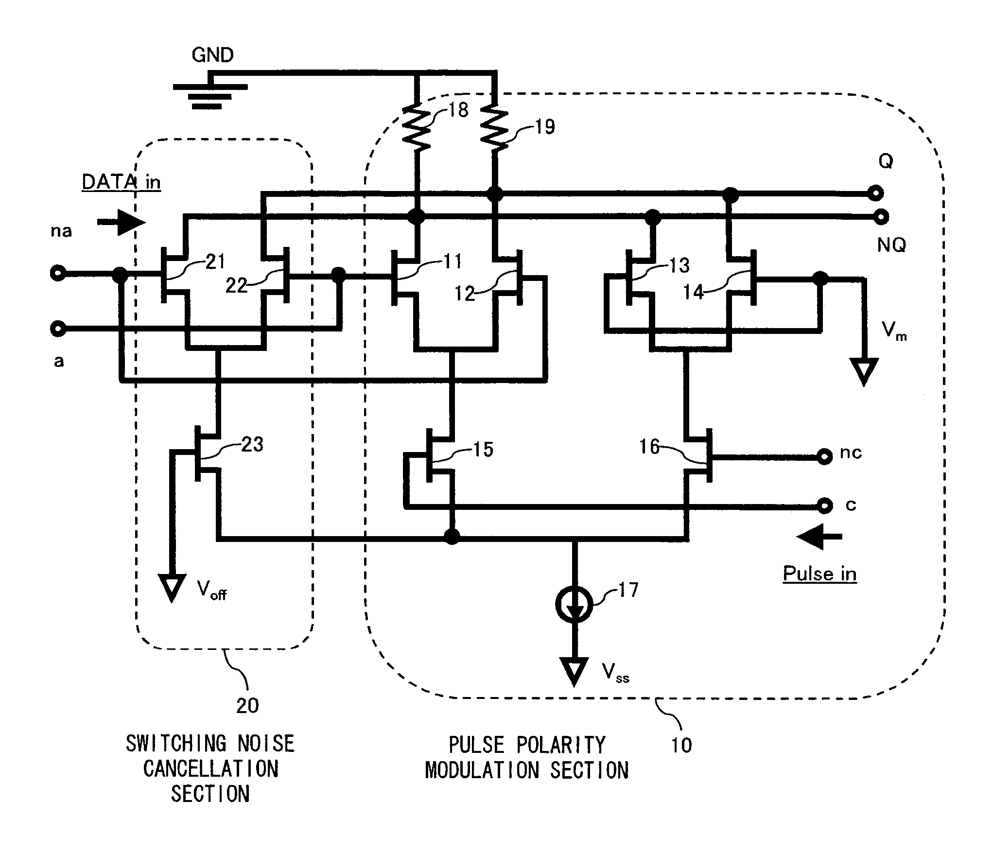 Pulse polarity modulation circuit