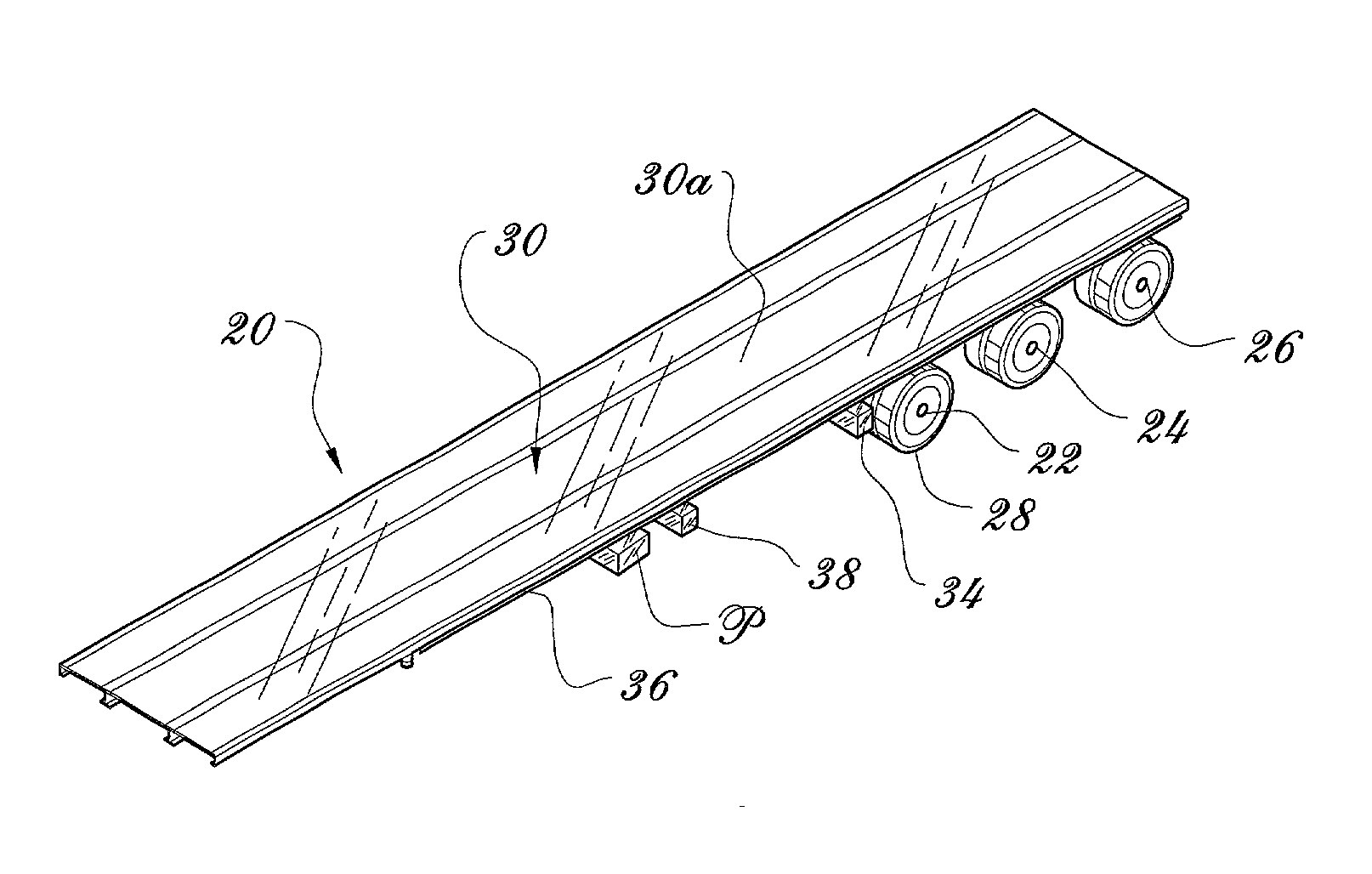 Clutch controled load-securing strap tensioning system for trailer