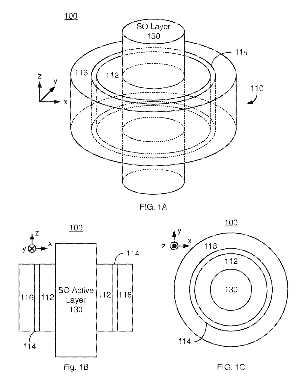 Vertical spin orbit torque devices