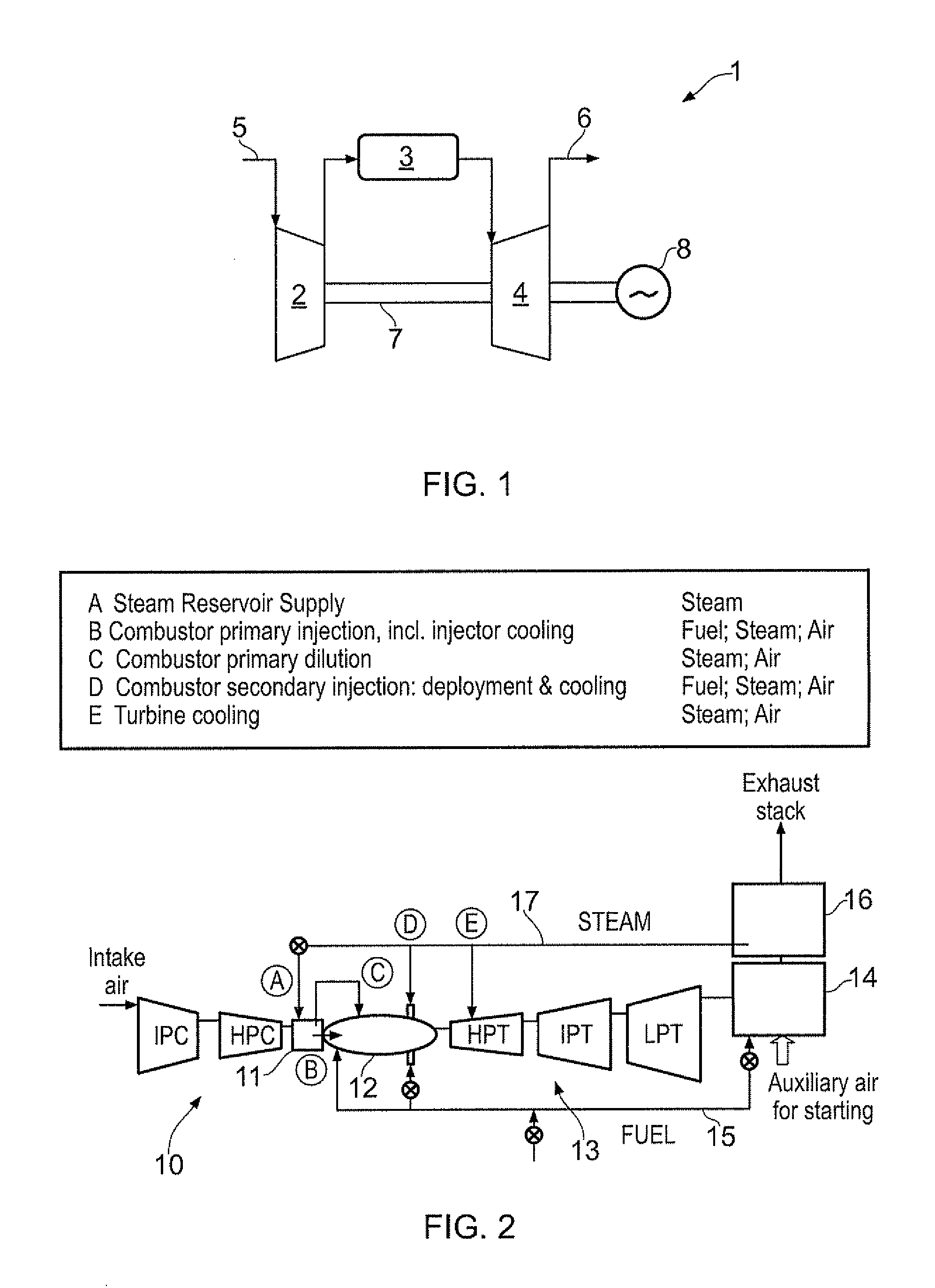 Steam injected gas turbine engine