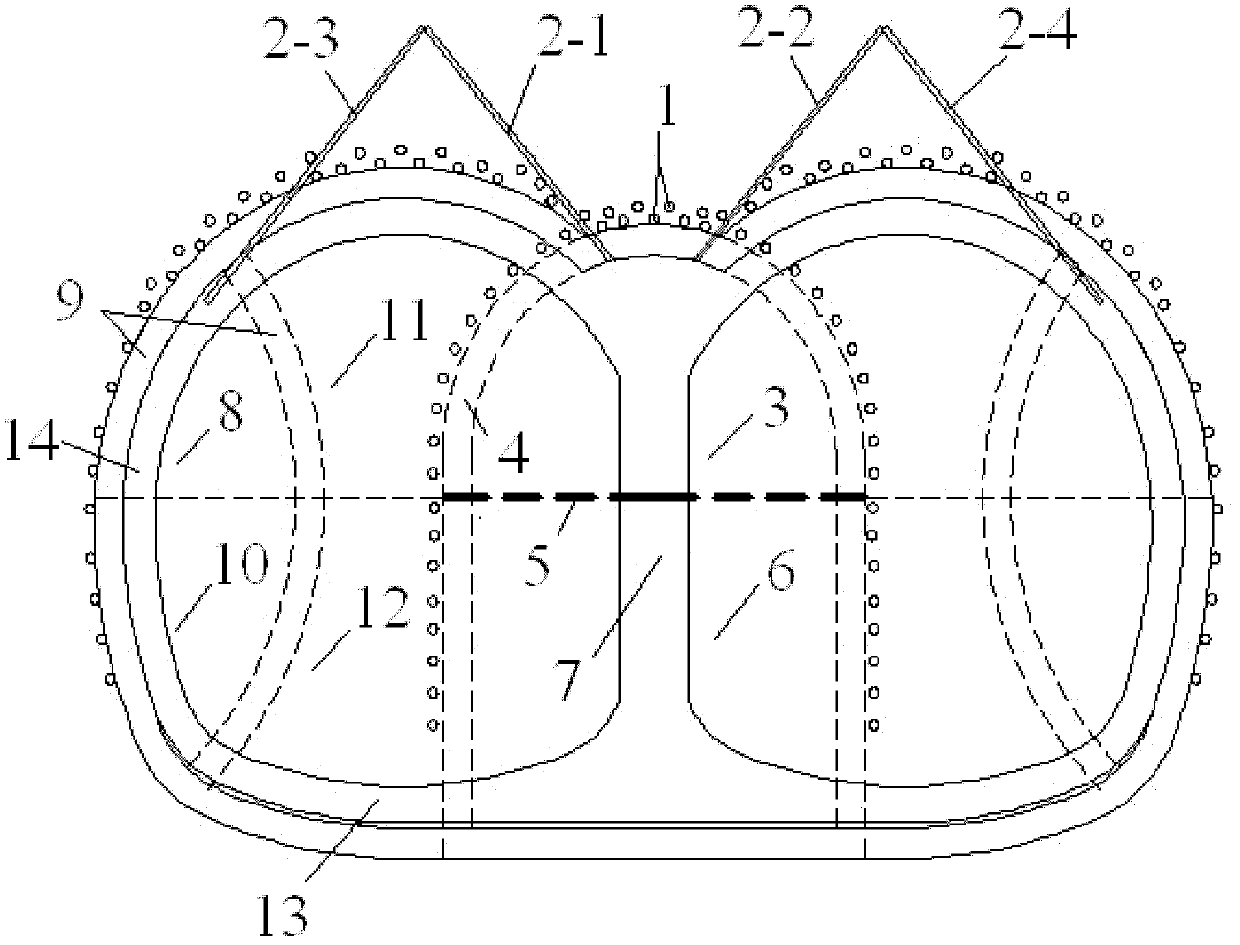 Settlement control construction method for transverse grouting guide pipe of shallow underground excavation tunnel