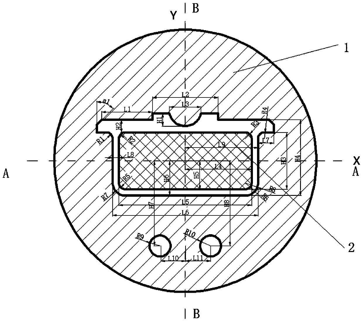 Hot extrusion die and hot extrusion overall forming method of special-shaped square pipe