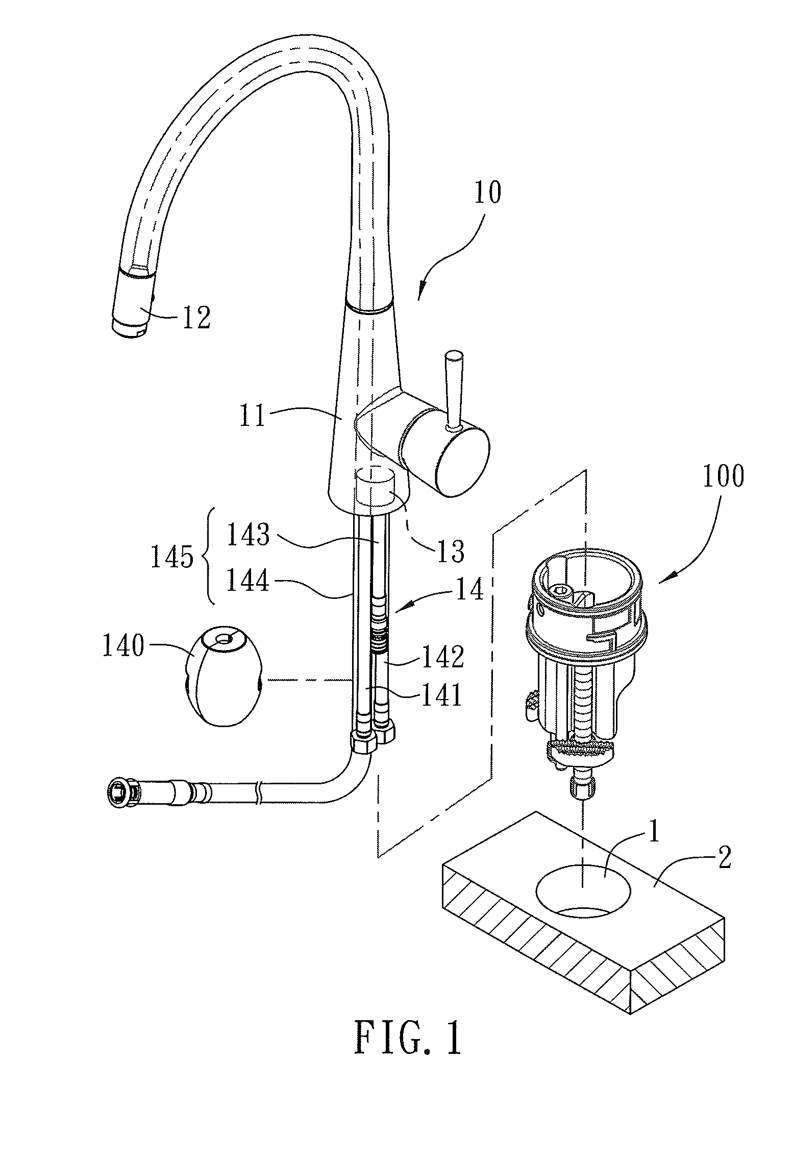 Fixing structure of faucet