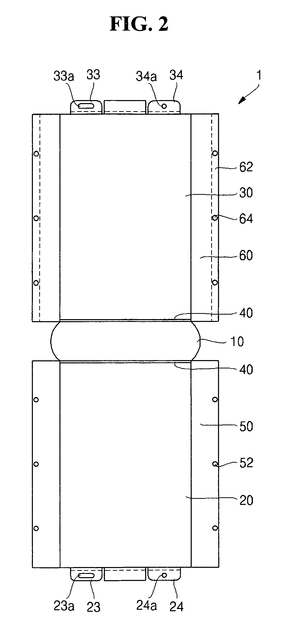 External case for secondary batteries and secondary battery using the external case