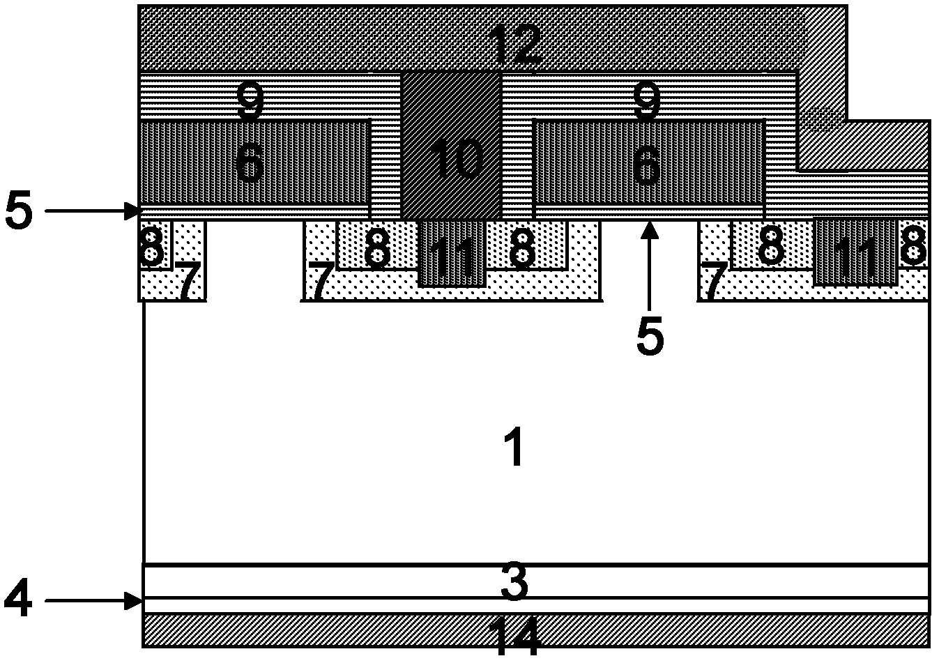 Method of manufacturing field termination type insulated gate bipolar translator (IGBT) component in patching mode