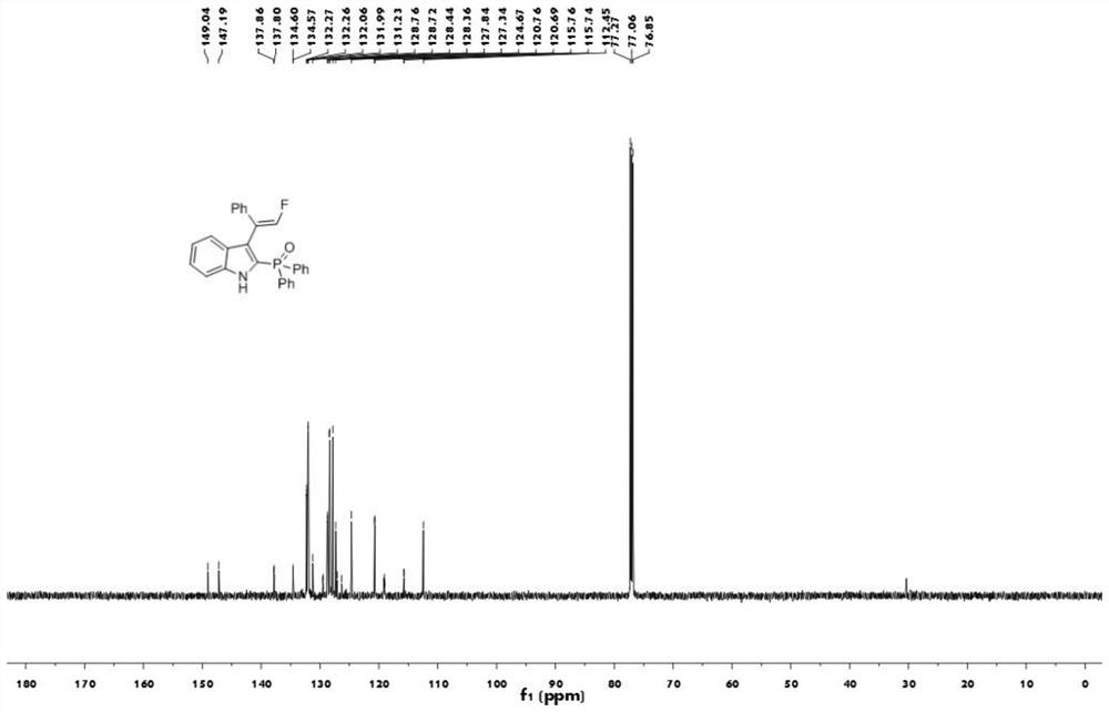 2-phosphonyl-3-fluoro vinyl indole compound and preparation method thereof