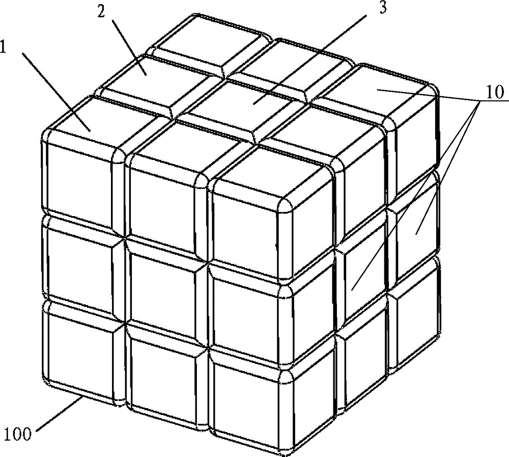 Electronic magic cube achieving communication by means of conductive signals and using method thereof