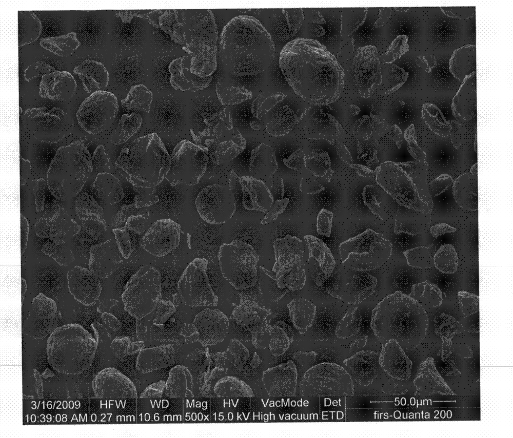 Graphite material at negative pole of lithium ion battery and preparation method thereof