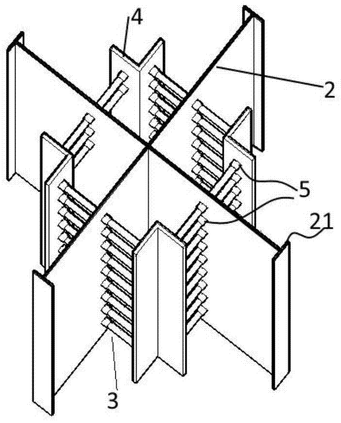 Internal truss system, steel-steel-concrete cross-shaped column and its construction method