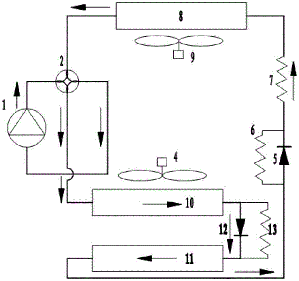 Cooling/heating system with variable volume ratio of internal and external heat exchangers