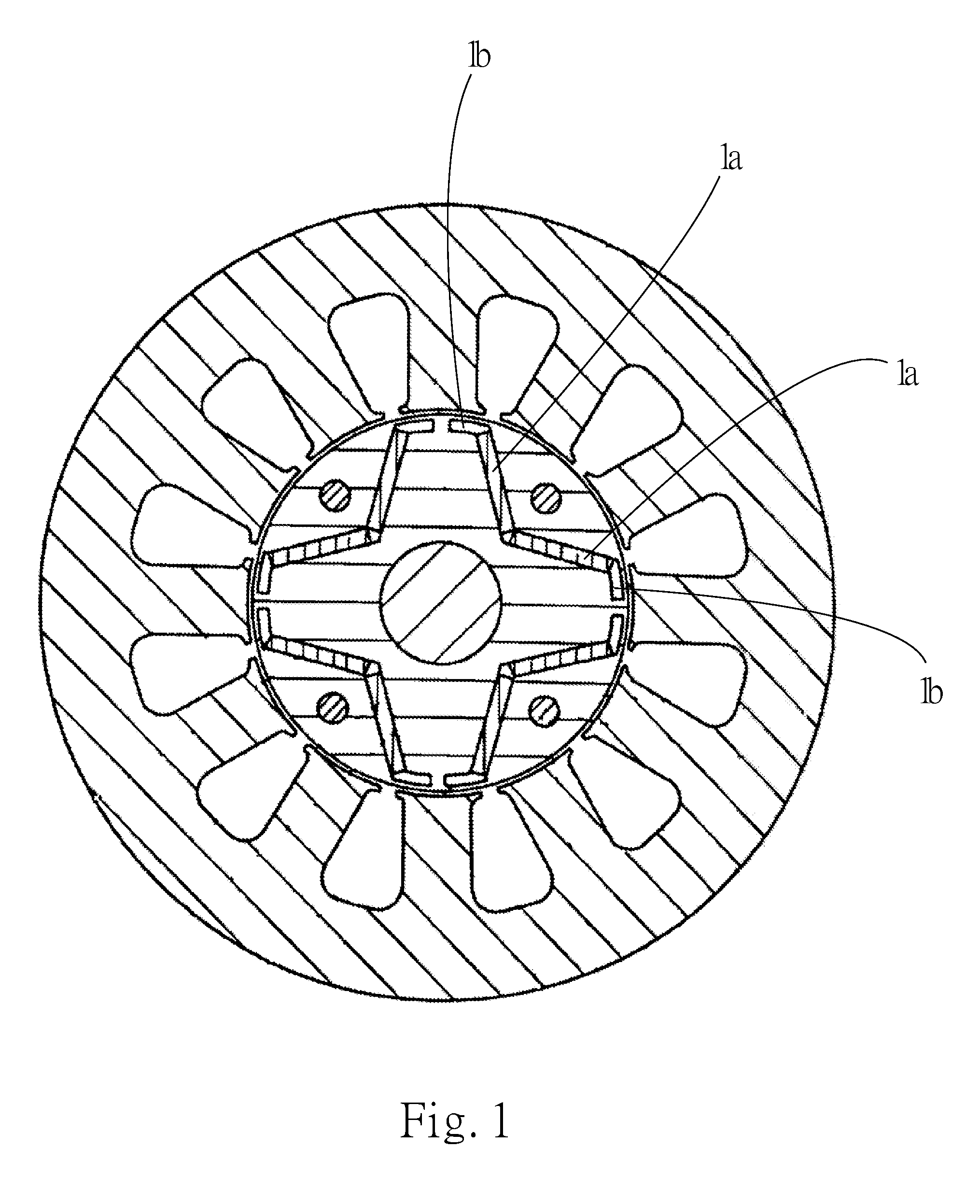 Interior-permanent-magnet motor structure