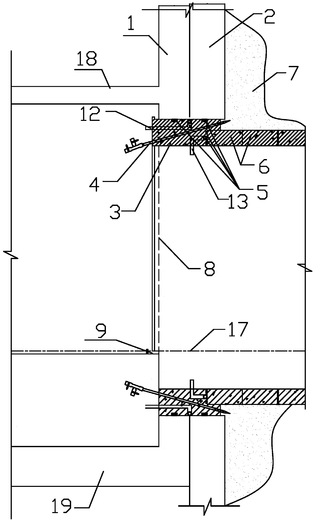 Anti-leakage treatment method of portal ring beam of metro station